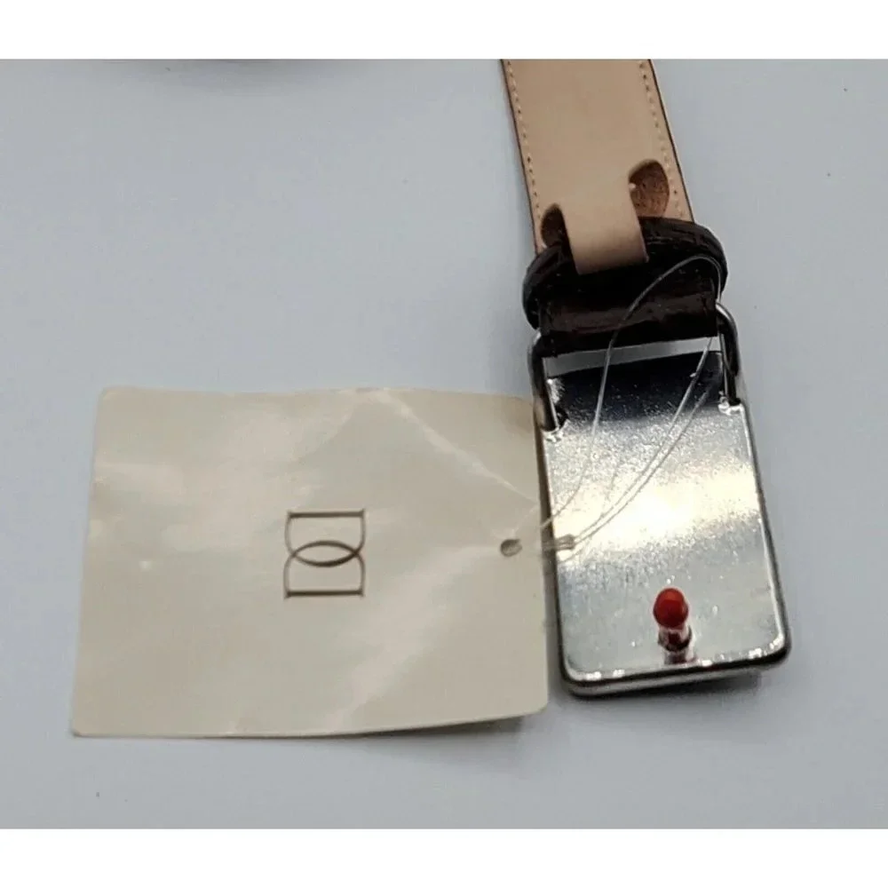 Doncaster Women's Med Brown Croc Inlay Faux Alligator Embossed Leather  Belt USA - Picture 3 of 6